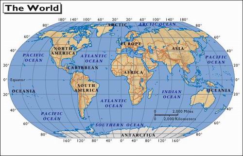 世界地图中文版高清大图全图，带你领略全球风光